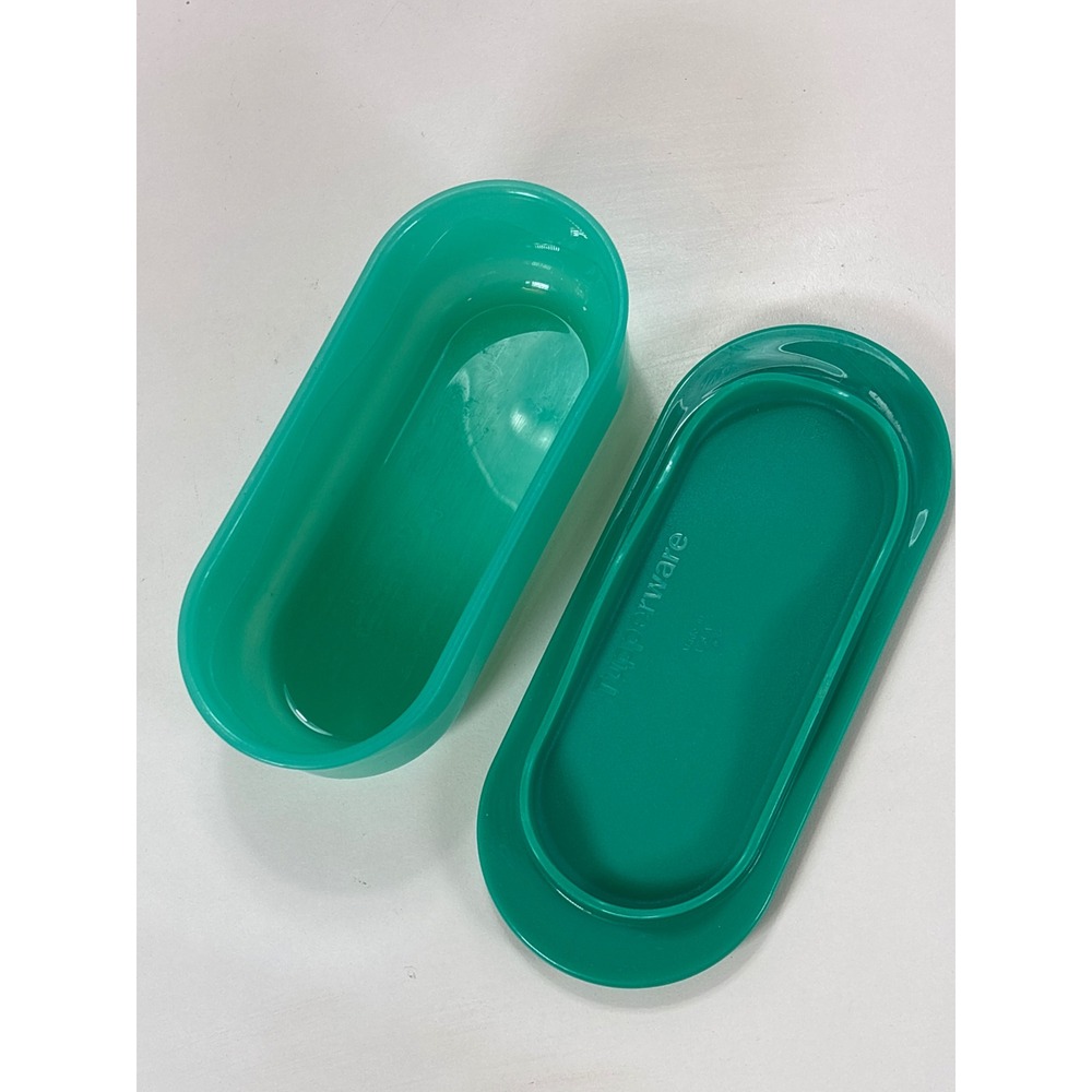 Vintage Tupperware Emerald Green Domed Butter Dish 2 Piece Set 638-9 637-11 - Picture 4 of 6